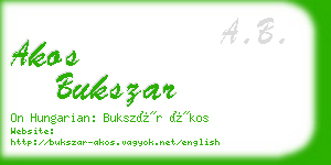 akos bukszar business card